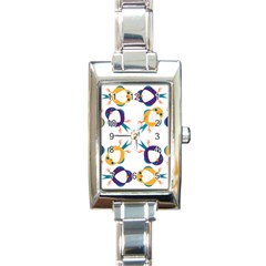 Pattern Circular Birds Rectangle Italian Charm Watch by BangZart