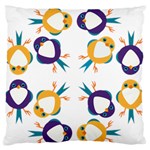 Pattern Circular Birds Large Flano Cushion Case (One Side) Front