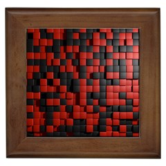 Black Red Tiles Checkerboard Framed Tiles by BangZart