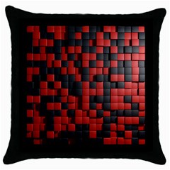 Black Red Tiles Checkerboard Throw Pillow Case (black)