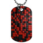 Black Red Tiles Checkerboard Dog Tag (One Side) Front