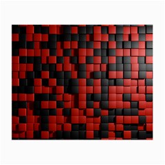 Black Red Tiles Checkerboard Small Glasses Cloth (2-side) by BangZart