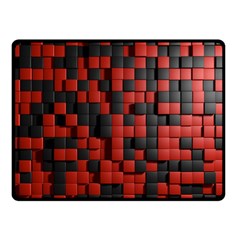 Black Red Tiles Checkerboard Double Sided Fleece Blanket (small) 