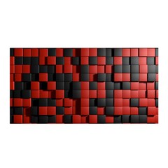 Black Red Tiles Checkerboard Satin Wrap