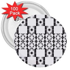 Pattern Background Texture Black 3  Buttons (100 Pack)  by BangZart
