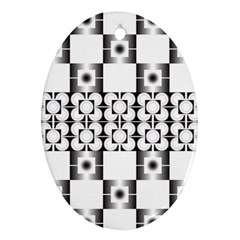Pattern Background Texture Black Oval Ornament (two Sides) by BangZart
