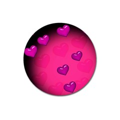 Background Heart Valentine S Day Magnet 3  (round) by BangZart