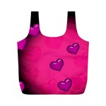 Background Heart Valentine S Day Full Print Recycle Bags (M)  Front