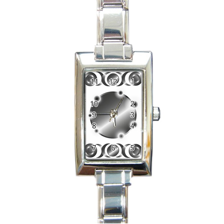 Metal Circle Background Ring Rectangle Italian Charm Watch