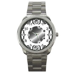 Metal Circle Background Ring Sport Metal Watch by BangZart