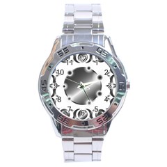 Metal Circle Background Ring Stainless Steel Analogue Watch