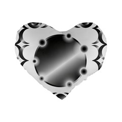 Metal Circle Background Ring Standard 16  Premium Heart Shape Cushions