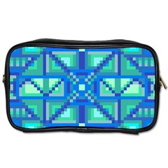 Grid Geometric Pattern Colorful Toiletries Bags by BangZart