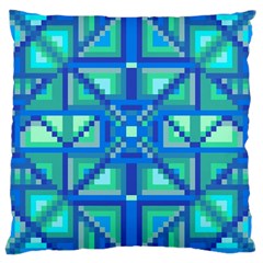 Grid Geometric Pattern Colorful Large Cushion Case (one Side) by BangZart