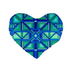 Grid Geometric Pattern Colorful Standard 16  Premium Heart Shape Cushions