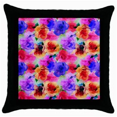 Floral Pattern Background Seamless Throw Pillow Case (black)