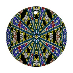 Kaleidoscope Background Round Ornament (two Sides) by BangZart