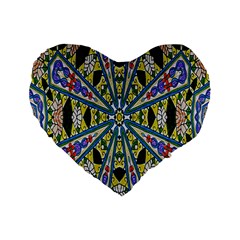 Kaleidoscope Background Standard 16  Premium Flano Heart Shape Cushions by BangZart