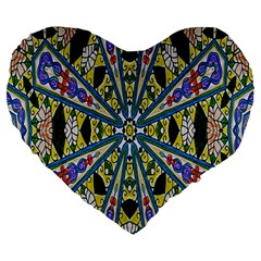 Kaleidoscope Background Large 19  Premium Flano Heart Shape Cushions by BangZart