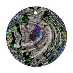 Water Ripple Design Background Wallpaper Of Water Ripples Applied To A Kaleidoscope Pattern Ornament (round) by BangZart