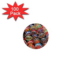 Colorful Oriental Bowls On Local Market In Turkey 1  Mini Magnets (100 Pack)  by BangZart