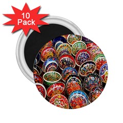 Colorful Oriental Bowls On Local Market In Turkey 2 25  Magnets (10 Pack)  by BangZart