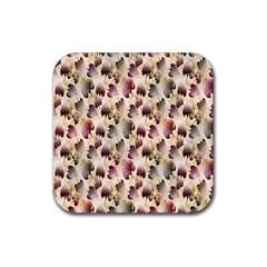 Random Leaves Pattern Background Rubber Coaster (square) 