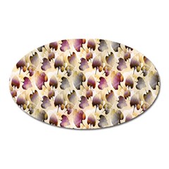 Random Leaves Pattern Background Oval Magnet by BangZart