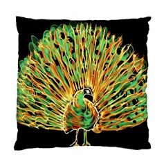 Unusual Peacock Drawn With Flame Lines Standard Cushion Case (one Side) by BangZart