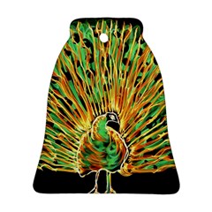 Unusual Peacock Drawn With Flame Lines Bell Ornament (two Sides) by BangZart