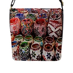 Colorful Oriental Candle Holders For Sale On Local Market Flap Messenger Bag (l) 