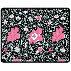 Oriental Style Floral Pattern Background Wallpaper Fleece Blanket (medium)  by BangZart