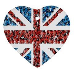 Fun And Unique Illustration Of The Uk Union Jack Flag Made Up Of Cartoon Ladybugs Ornament (heart)