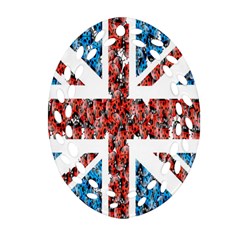 Fun And Unique Illustration Of The Uk Union Jack Flag Made Up Of Cartoon Ladybugs Ornament (oval Filigree) by BangZart