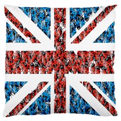 Fun And Unique Illustration Of The Uk Union Jack Flag Made Up Of Cartoon Ladybugs Large Flano Cushion Case (two Sides) by BangZart