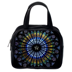 Stained Glass Rose Window In France s Strasbourg Cathedral Classic Handbags (one Side) by BangZart