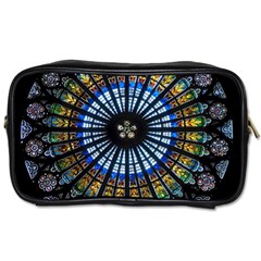 Stained Glass Rose Window In France s Strasbourg Cathedral Toiletries Bags 2-side by BangZart