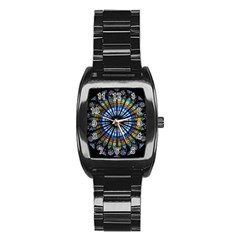Stained Glass Rose Window In France s Strasbourg Cathedral Stainless Steel Barrel Watch