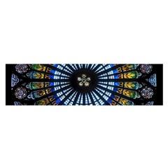 Stained Glass Rose Window In France s Strasbourg Cathedral Satin Scarf (oblong)