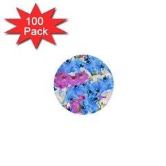 Tulips Floral Pattern 1  Mini Buttons (100 Pack)  by paulaoliveiradesign