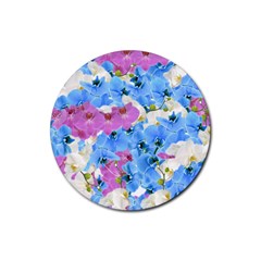 Tulips Floral Pattern Rubber Round Coaster (4 Pack) 