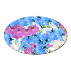 Tulips Floral Pattern Oval Magnet