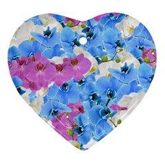 Tulips Floral Pattern Heart Ornament (two Sides) by paulaoliveiradesign