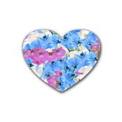 Tulips Floral Pattern Heart Coaster (4 Pack) 