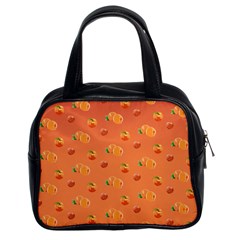 Peach Fruit Pattern Classic Handbags (2 Sides) by paulaoliveiradesign