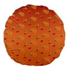 Peach Fruit Pattern Large 18  Premium Flano Round Cushions