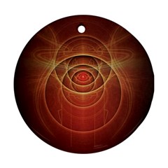The Rusty Red Fractal Scarab Of Fiery Old Man Ra Ornament (round) by jayaprime