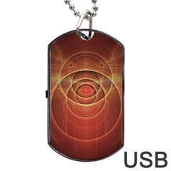 The Rusty Red Fractal Scarab Of Fiery Old Man Ra Dog Tag Usb Flash (one Side) by jayaprime