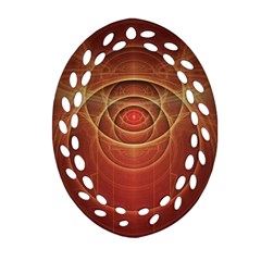 The Rusty Red Fractal Scarab Of Fiery Old Man Ra Ornament (oval Filigree) by jayaprime