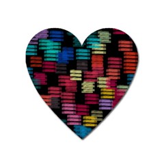 Colorful Horizontal Paint Strokes                         Magnet (heart)